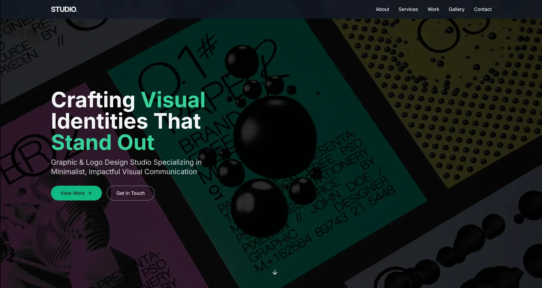 نمونه کار طراحی وب‌سایت - پورتفولیو برای طراح گرافیک